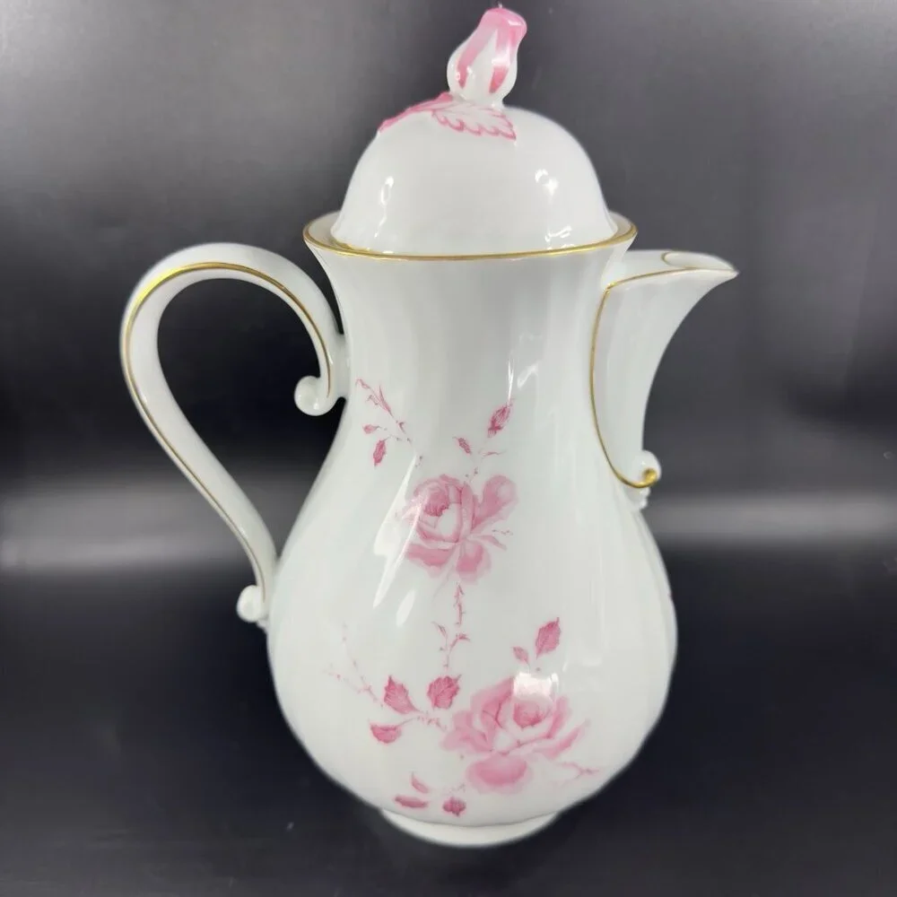 AK Kaiser Porcelain Teapot Rokokoform Dubarry Germany Rose‎ Bud Carafe Mirabell